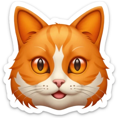 A cat with each eye facing a different direction. The image will be in emoji style. sticker