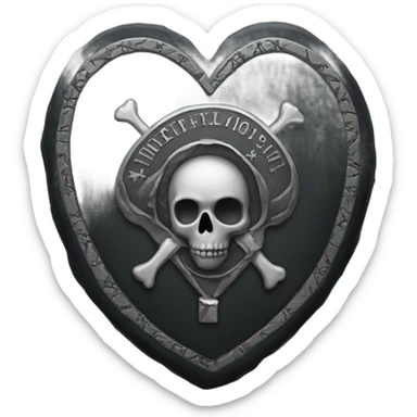 a black tombstone with the inscriptions in silver RIP  silver heart in the center sticker