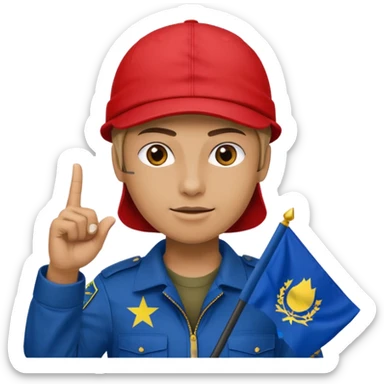 Red with tactical capholding bosnia flag one finger up sticker