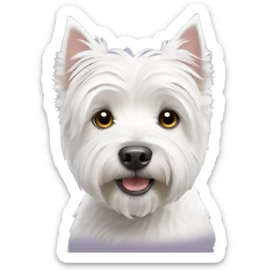 west highland white terrier with white hearts sticker
