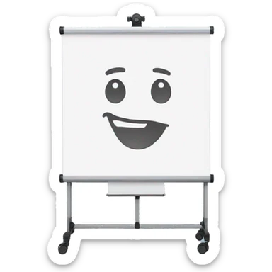 whiteboard on stand with wheels sticker