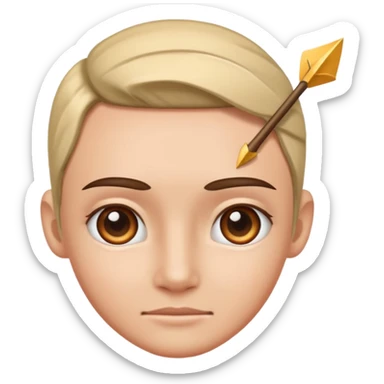 forhead with an arrow symbol in the center sticker