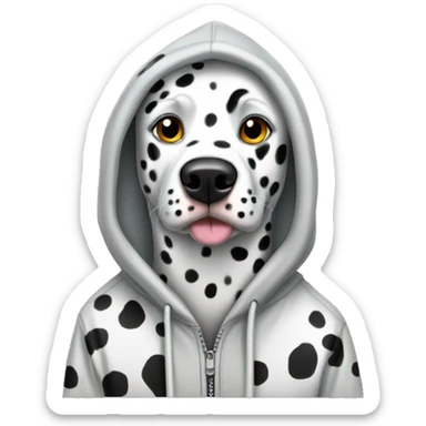 dalmatian wearing a hoodie sticker