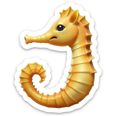Cinematic Cute Yawning Sea Horse Portrait Emoji, Head tilted slightly with a dramatic, wide-open yawn, showcasing a petite, elegantly curved seahorse with a softly drooping tail and sleepy, half-closed eyes, Simplified yet irresistibly adorable features, highly detailed, glowing with a soft, cozy aquatic glow, high shine, relaxed yet expressive, stylized with a dash of whimsical marine charm, soft glowing outline, capturing the essence of a drowsy yet affectionate seahorse that appears ready to stretch out for a nap! sticker