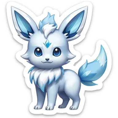 Shiny-Eeveelution-Cute-Fakemon-Ice-Pokémon-fusion full body sticker
