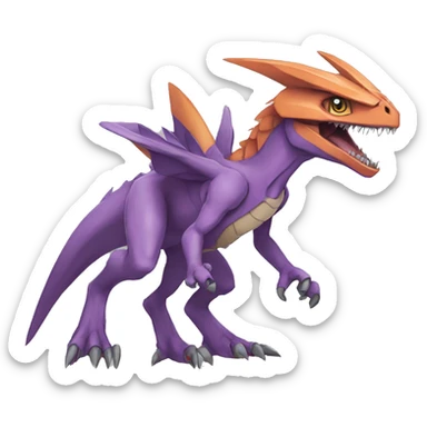  Cool Edgy Digimon-Fakemon-Raptor-Genesect-Reptile full body sticker