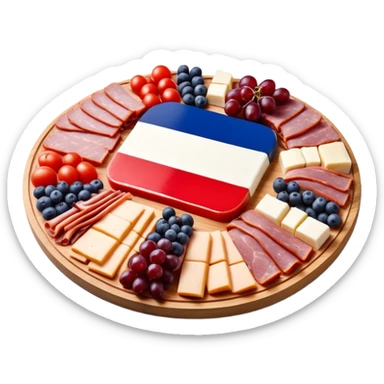 French flag on top of a SPAM charcuterieplatter sticker