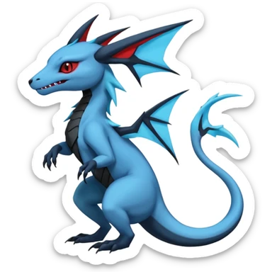 Edgy gothic dark Salandit-Glaceon-Salamence-hybrid-fusion (full body) sticker