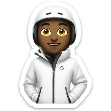 freestyle skier with white jacket and White ski pant sticker