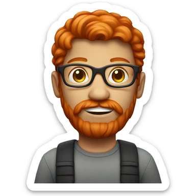 heavier set red head with glasse sticker