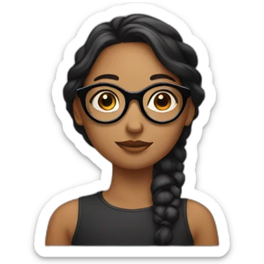 Girl with round black spectacle  sticker