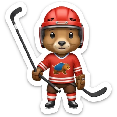 capybara ice hockey player sticker