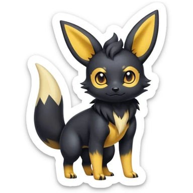 Cool cute edgy kawaii Quilava-Umbreon-animal-creature-hybrid full body sticker