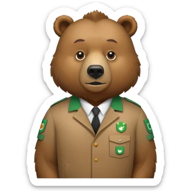 Un oso grizzly de repartidor de Uber eats  sticker