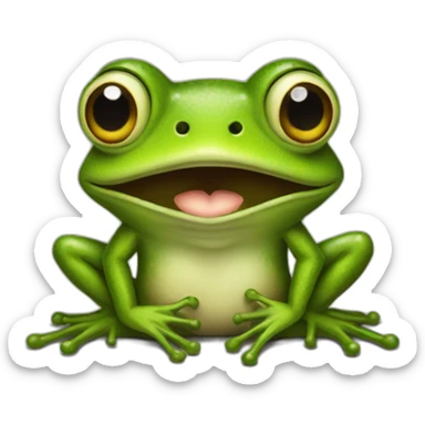 a homeless frog sticker