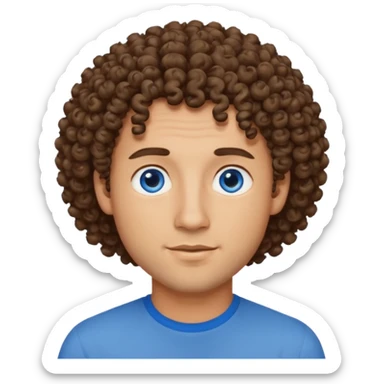 un professeur d'arts plastiques homme métisse aux cheveux bouclés et les yeux bleus sticker