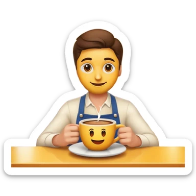 Cinematic Realistic Caf√© Culture Pop Culture Emoji, showcasing a vibrant French caf√© scene rendered with rich textures and warm, inviting lighting. sticker