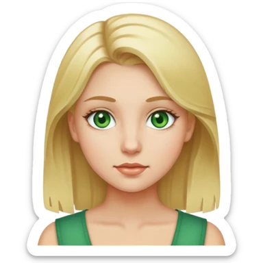 A girl with blonde hair and green eyes sticker