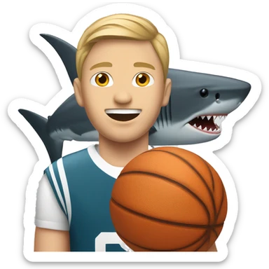 shark with a chubb white boy shooting free throw sticker