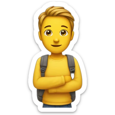 Carrying a love emoji a yellow face emoji sticker
