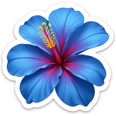 a blue flower similar to a hibiscus flower but more similar like a emoji  sticker