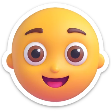 apple-style 3D emoji character with smooth skin, large expressive eyes, soft shadows, glossy plastic texture, bright pastel colors, fun cartoonish look, head centered, neutral background, resembling the face shape, hairstyle, and smiling expression of the person sticker