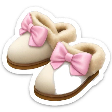 ugg slippers with light pink bows on the back sticker