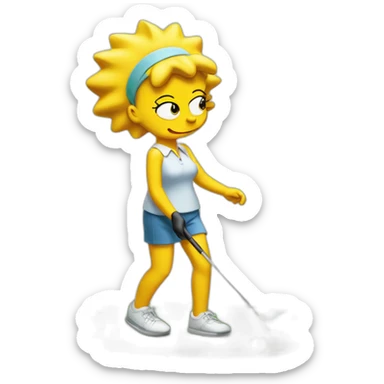 Lisa Simpson playing golf sticker