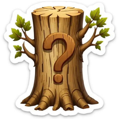 Tree Trunk with a question mark shape sticker