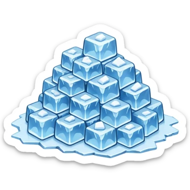 Crushed ice on a pile, really small peaces sticker