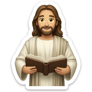 jesus holding bible sticker