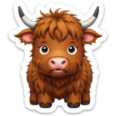 Baby Fluffy Highland Cow sticker