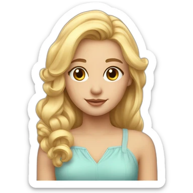 Wonderful dreamer Sweet Smart rounded face blonde with half hair sticker