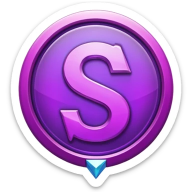 Create a custom emoji badge featuring a stylized, glossy letter “S”. Design it in the Master rank style from League of Legends. Use purple-magenta metallics, sharp edges, and a powerful elite aura.
 sticker