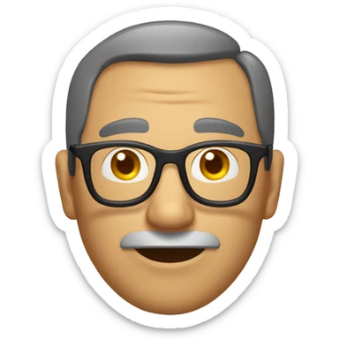 middle aged mexican man with side combover with glasses and polo sticker