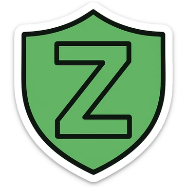 Change the shield and Z to green, keeping the color outline icon style, for a moderator role. sticker
