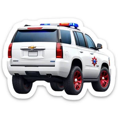 Emergency Response SUV - Chevrolet Tahoe (Model Year: 2021) (Iconic colour: White with red/blue sirens) sticker