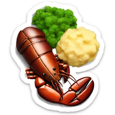 steak and lobster on a plate with mash potatoes  sticker