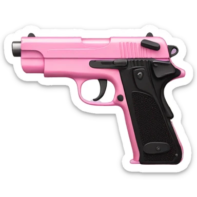 pink pistol with a black ribbon sticker