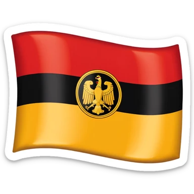 The flag of East Germany (the German Democratic Republic or GDR) consisted of the traditional German black, red, and gold horizontal tricolor, distinguished by a central emblem. sticker