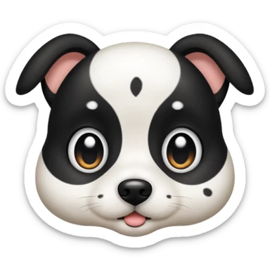 black and white dog spotted bigger eyes, cute sticker