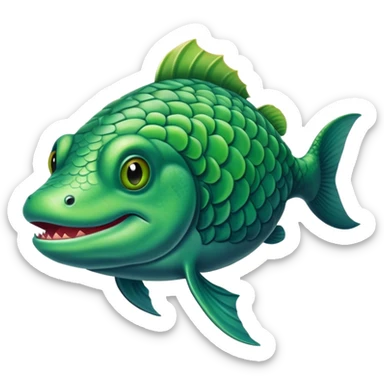 A misfit creature swims alone, unique and proud, showing that being different is its true strength sticker