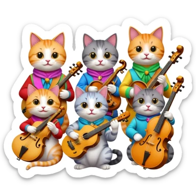 cat as Musicians sticker