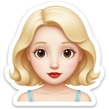 Cinematic Realistic Am√©lie Pop Culture Emoji, featuring a whimsical, charming portrayal inspired by the iconic French film rendered with delicate textures and nostalgic, soft lighting. sticker