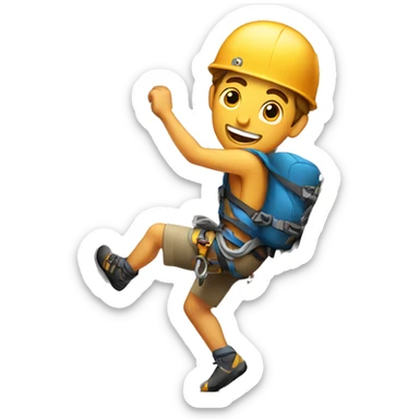 guy rock climb sticker