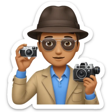 man with camera sticker