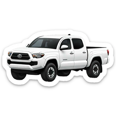 White toyota tacoma style pickup truck sticker