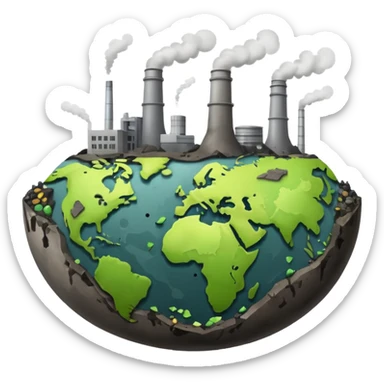 Pollution on earth and earth surface should seen more polluted   sticker