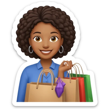 Market Shopper black woman sticker