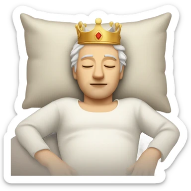 White king asleep sticker